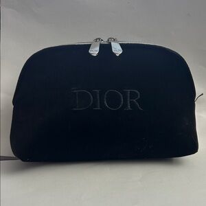 Dior Black Velvet Makeup Bag